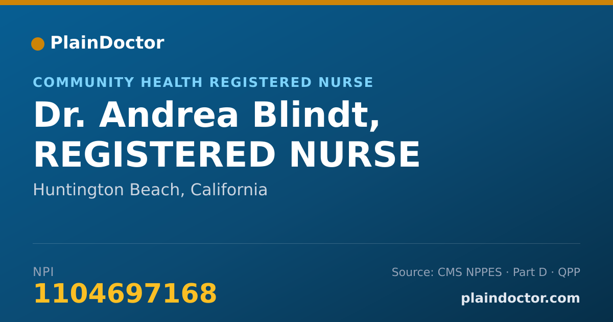 Shareable card for Andrea Blindt, REGISTERED NURSE - Community Health Registered Nurse, Huntington Beach, CA