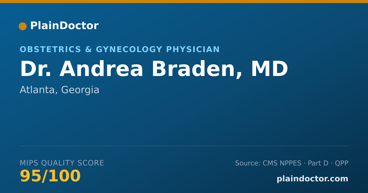 Shareable card for Andrea Braden, MD - Obstetrics & Gynecology Physician, Atlanta, GA