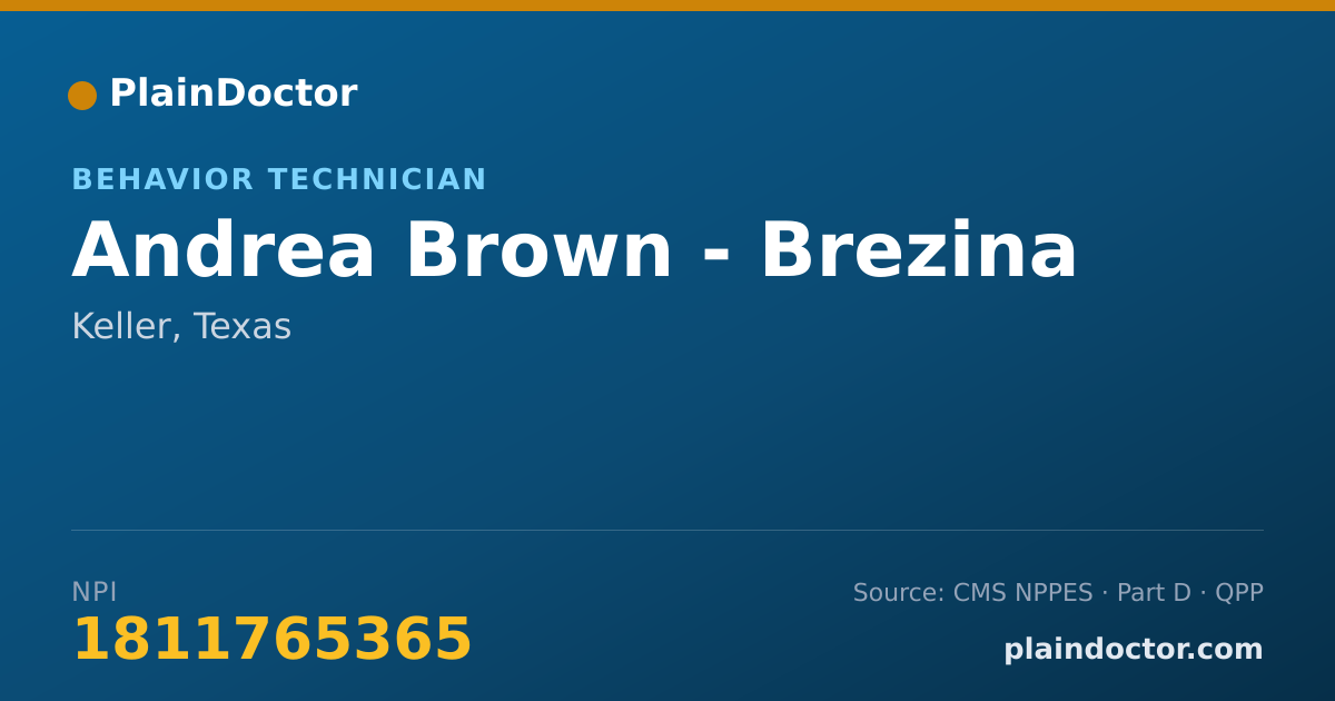 Shareable card for Andrea Brown - Brezina - Behavior Technician, Keller, TX
