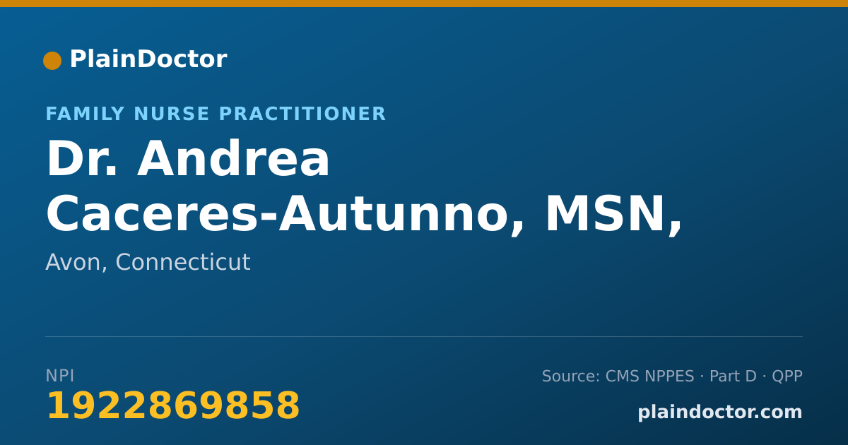 Shareable card for Andrea Caceres-Autunno, MSN, APRN, FNP-C - Family Nurse Practitioner, Avon, CT