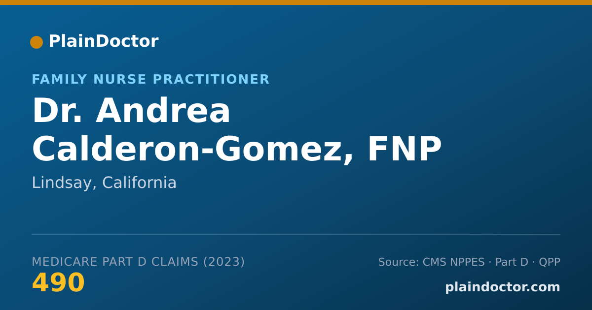 Shareable card for Andrea Calderon-Gomez, FNP - Family Nurse Practitioner, Lindsay, CA