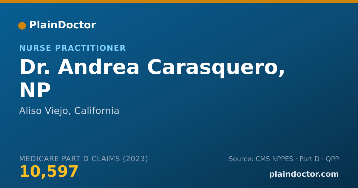 Shareable card for Andrea Carasquero, NP - Nurse Practitioner, Aliso Viejo, CA