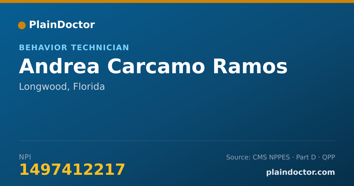 Shareable card for Andrea Carcamo Ramos - Behavior Technician, Longwood, FL