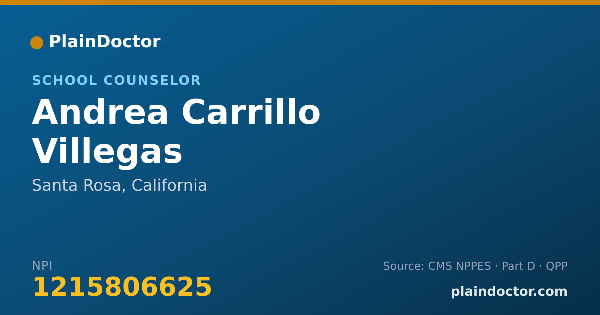 Shareable card for Andrea Carrillo Villegas - School Counselor, Santa Rosa, CA