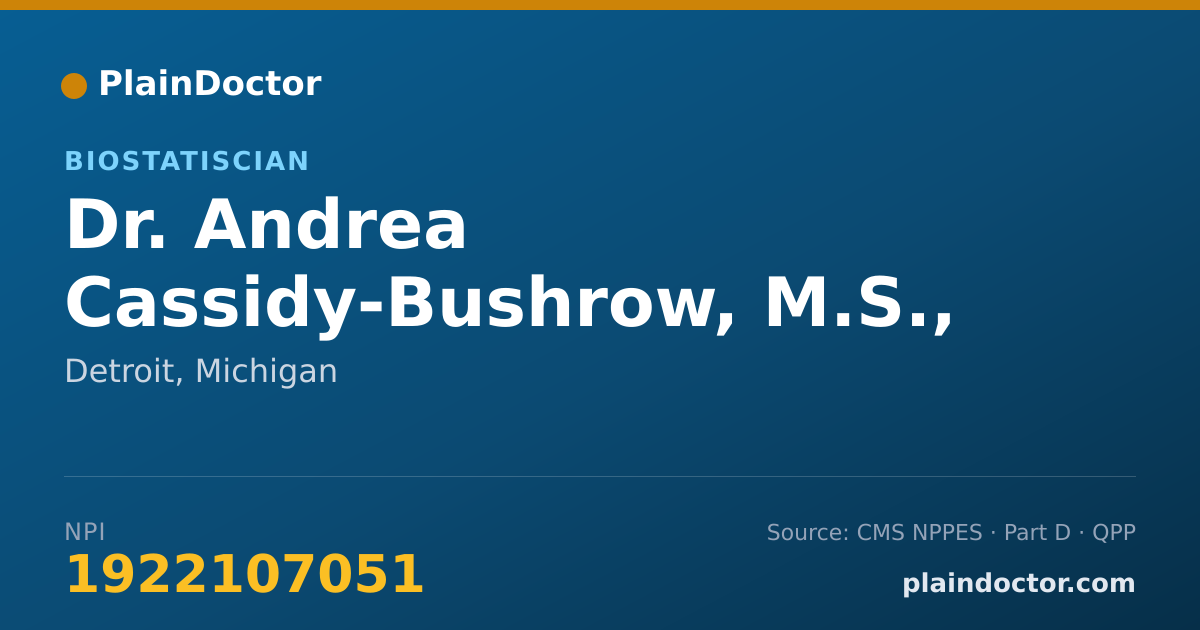 Shareable card for Andrea Cassidy-Bushrow, M.S., M.P.H., PH.D. - Biostatiscian, Detroit, MI