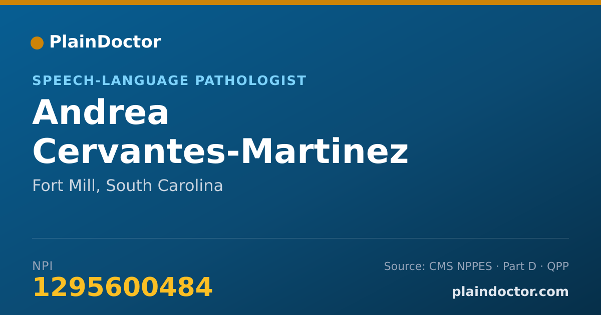 Shareable card for Andrea Cervantes-Martinez - Speech-Language Pathologist, Fort Mill, SC