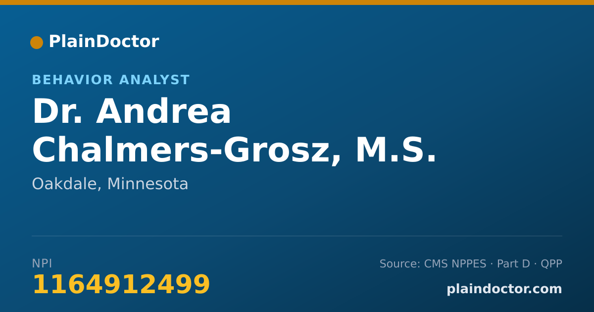 Shareable card for Andrea Chalmers-Grosz, M.S. - Behavior Analyst, Oakdale, MN