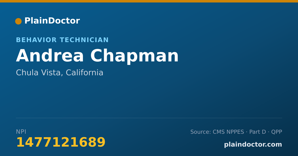 Shareable card for Andrea Chapman - Behavior Technician, Chula Vista, CA