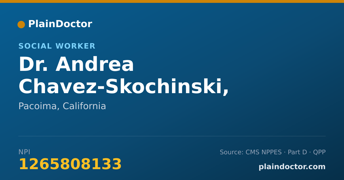 Shareable card for Andrea Chavez-Skochinski, LSCW - Social Worker, Pacoima, CA