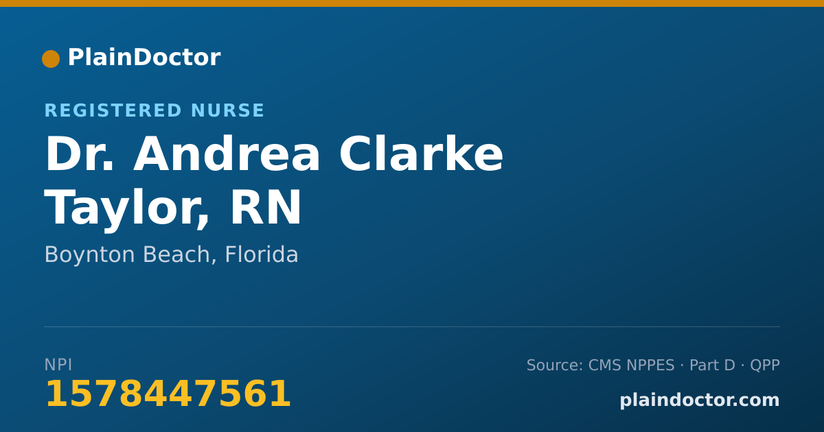 Shareable card for Andrea Clarke Taylor, RN - Registered Nurse, Boynton Beach, FL