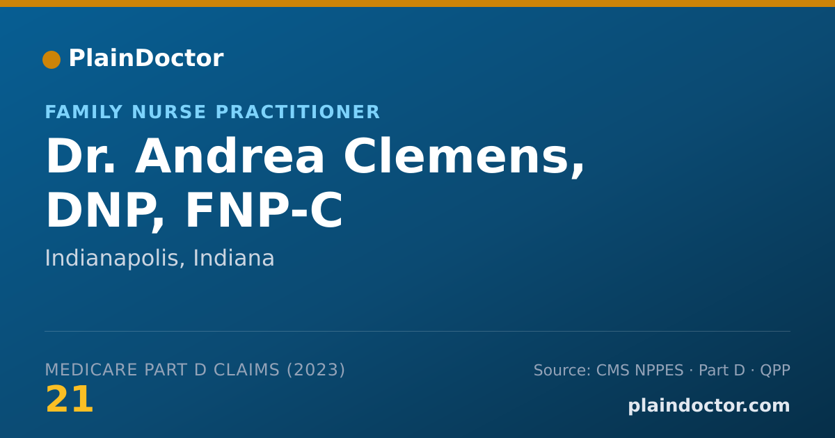 Shareable card for Andrea Clemens, DNP, FNP-C - Family Nurse Practitioner, Indianapolis, IN