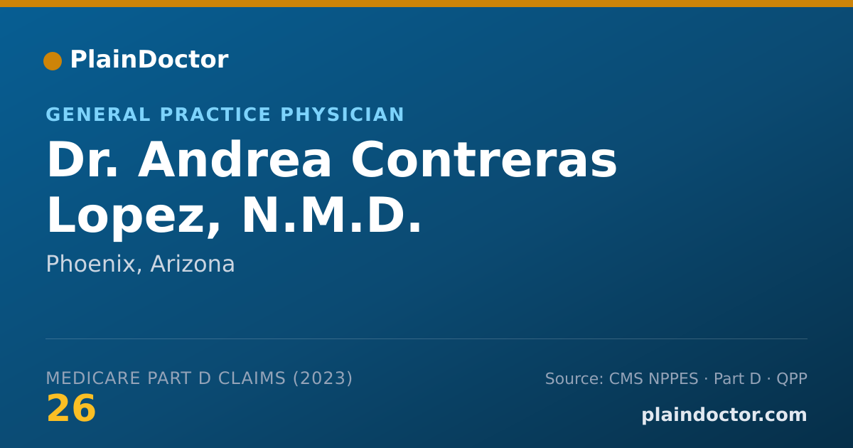 Shareable card for Andrea Contreras Lopez, N.M.D. - General Practice Physician, Phoenix, AZ
