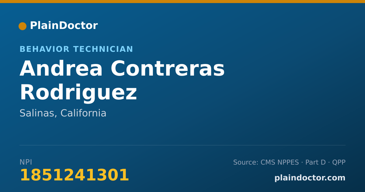 Shareable card for Andrea Contreras Rodriguez - Behavior Technician, Salinas, CA