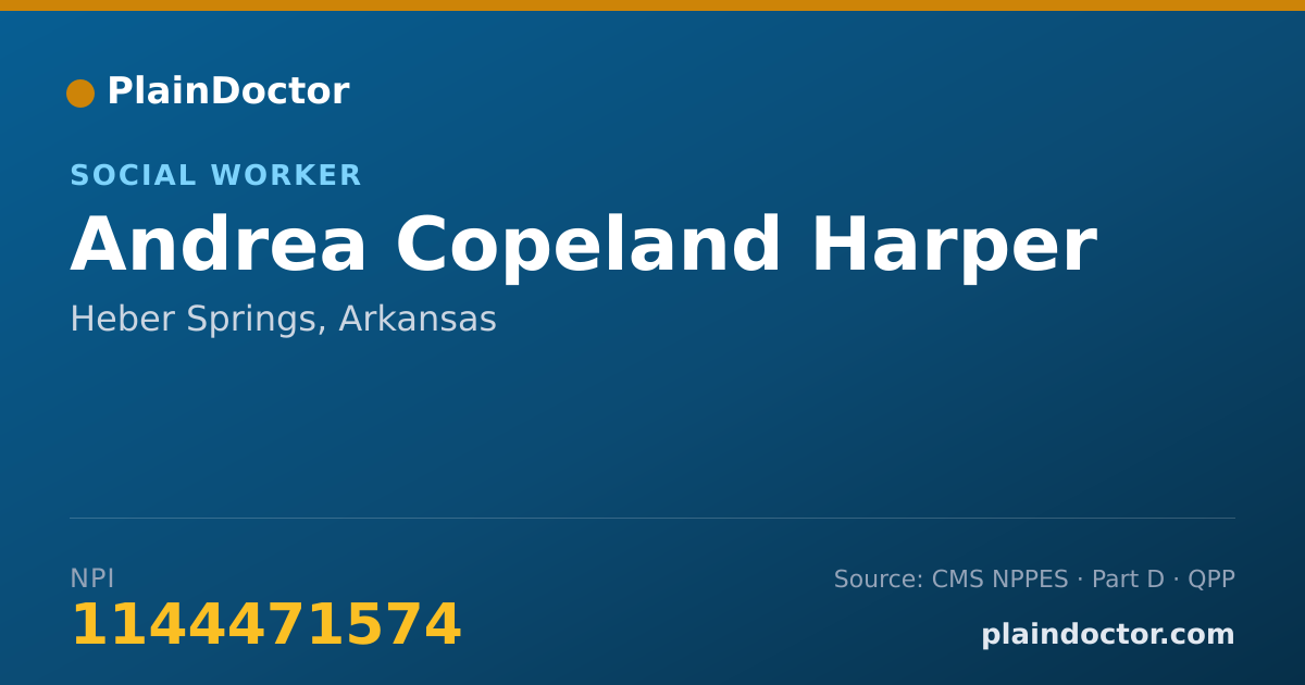Shareable card for Andrea Copeland Harper - Social Worker, Heber Springs, AR