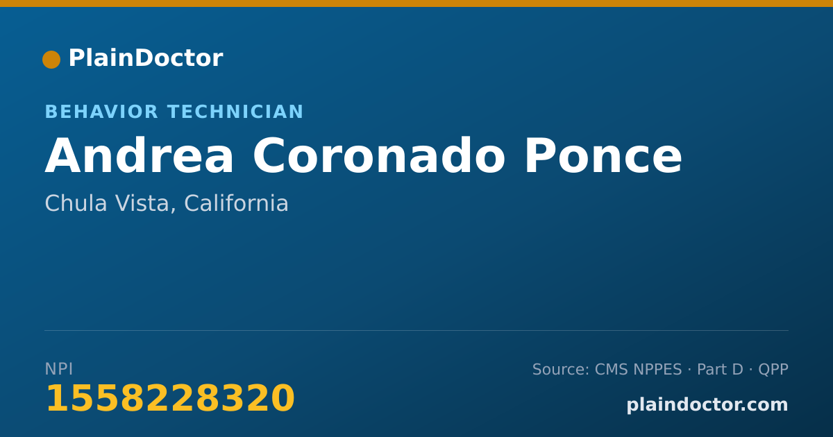 Shareable card for Andrea Coronado Ponce - Behavior Technician, Chula Vista, CA