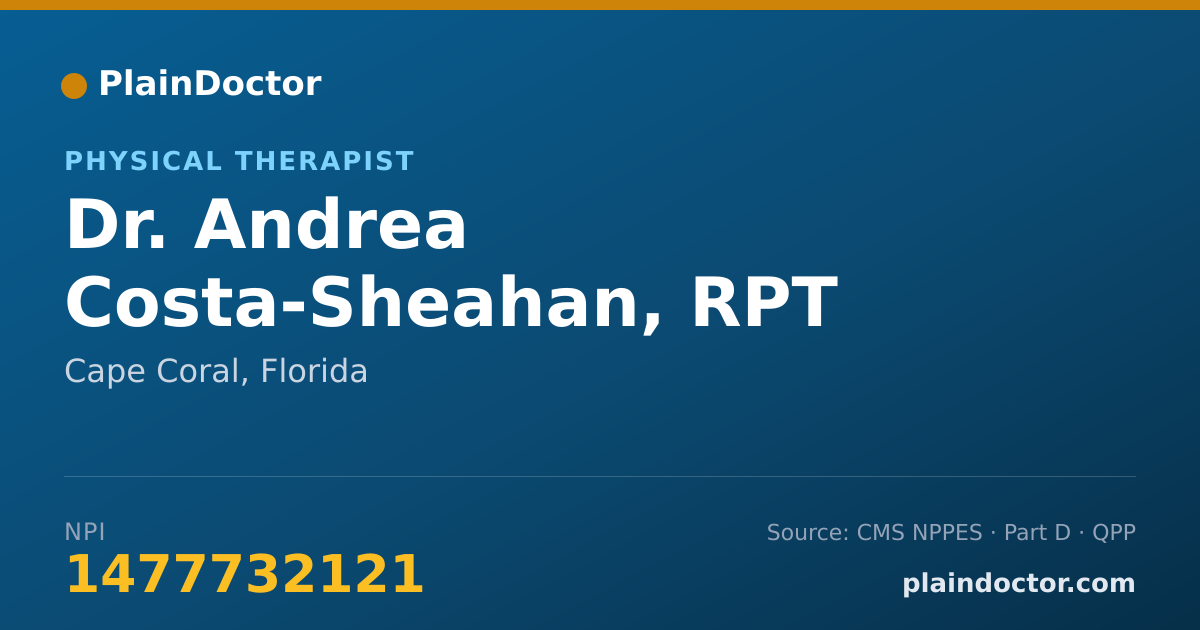 Shareable card for Andrea Costa-Sheahan, RPT - Physical Therapist, Cape Coral, FL