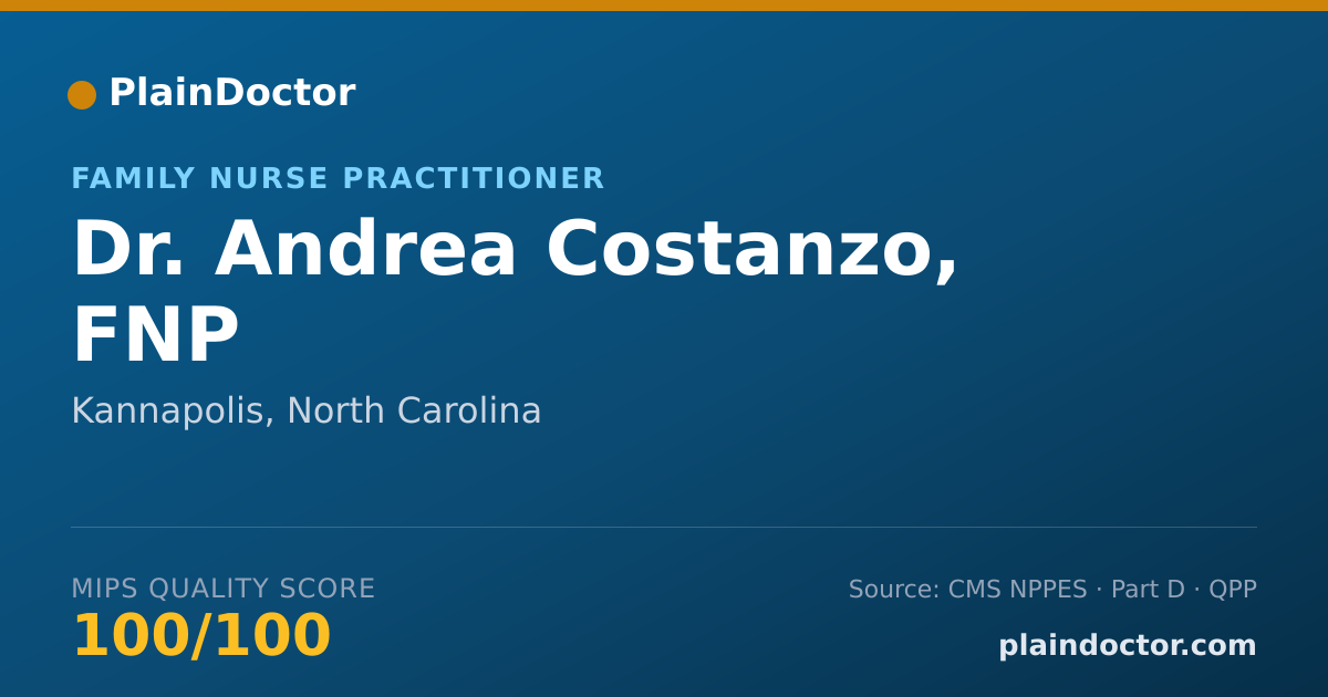 Shareable card for Andrea Costanzo, FNP - Family Nurse Practitioner, Kannapolis, NC