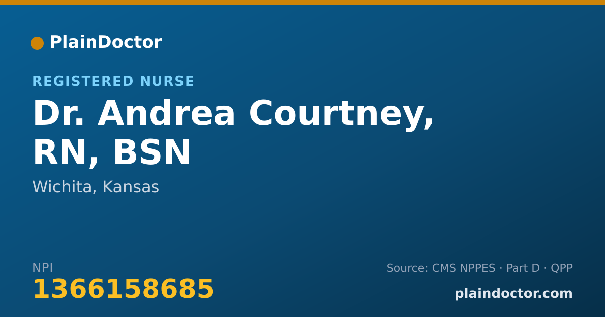 Shareable card for Andrea Courtney, RN, BSN - Registered Nurse, Wichita, KS