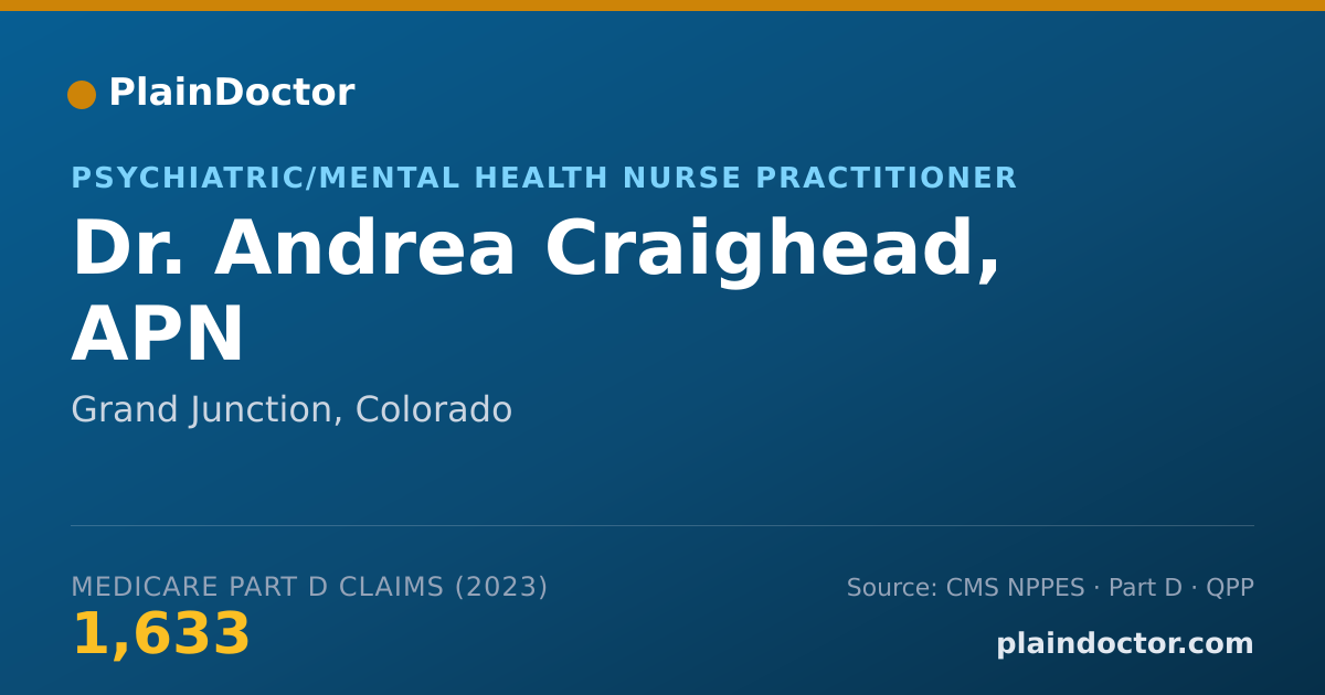 Shareable card for Andrea Craighead, APN - Psychiatric/Mental Health Nurse Practitioner, Grand Junction, CO