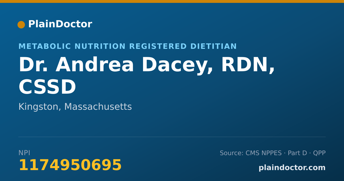 Shareable card for Andrea Dacey, RDN, CSSD - Metabolic Nutrition Registered Dietitian, Kingston, MA