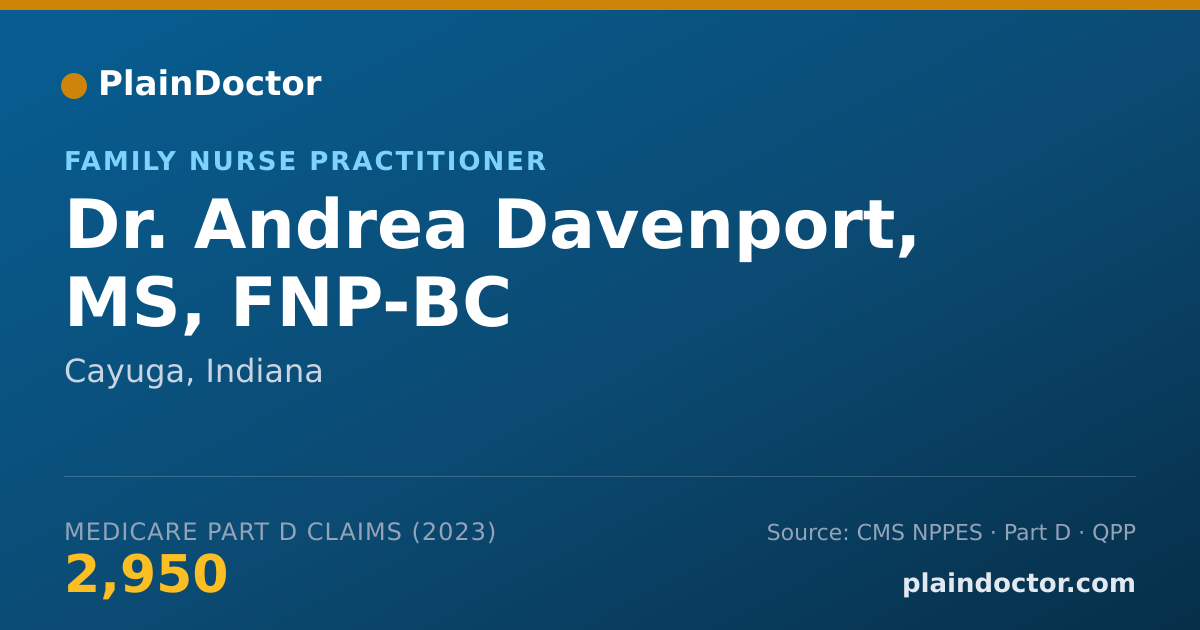 Shareable card for Andrea Davenport, MS, FNP-BC - Family Nurse Practitioner, Cayuga, IN
