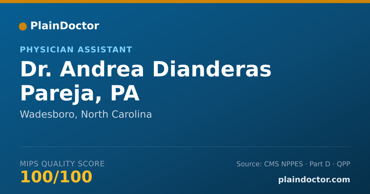 Shareable card for Andrea Dianderas Pareja, PA - Physician Assistant, Wadesboro, NC