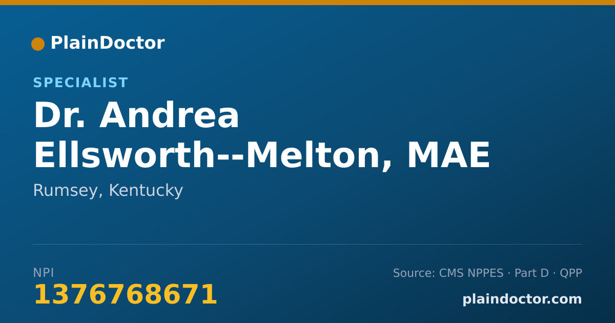 Shareable card for Andrea Ellsworth--Melton, MAE - Specialist, Rumsey, KY