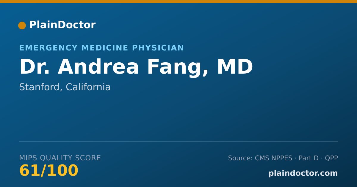 Shareable card for Andrea Fang, MD - Emergency Medicine Physician, Stanford, CA