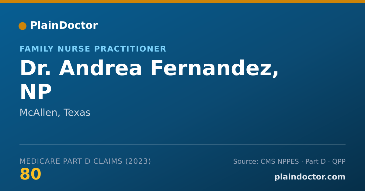 Shareable card for Andrea Fernandez, NP - Family Nurse Practitioner, McAllen, TX