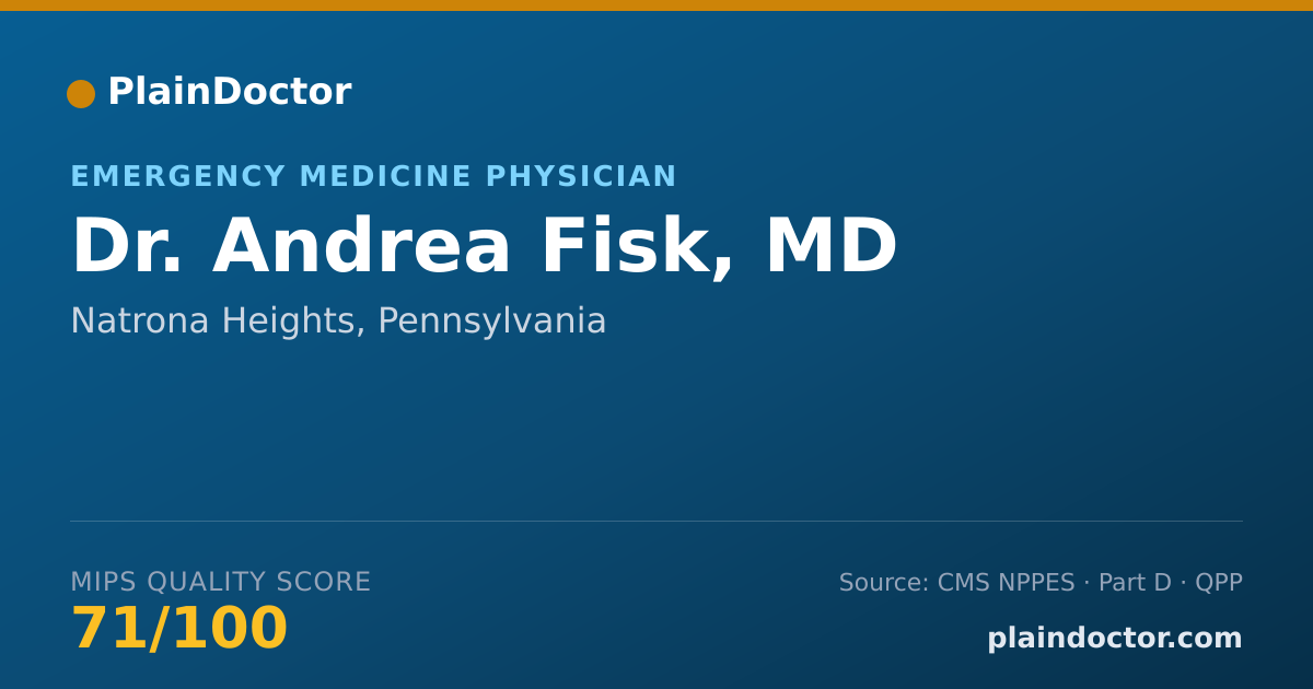 Shareable card for Andrea Fisk, MD - Emergency Medicine Physician, Natrona Heights, PA
