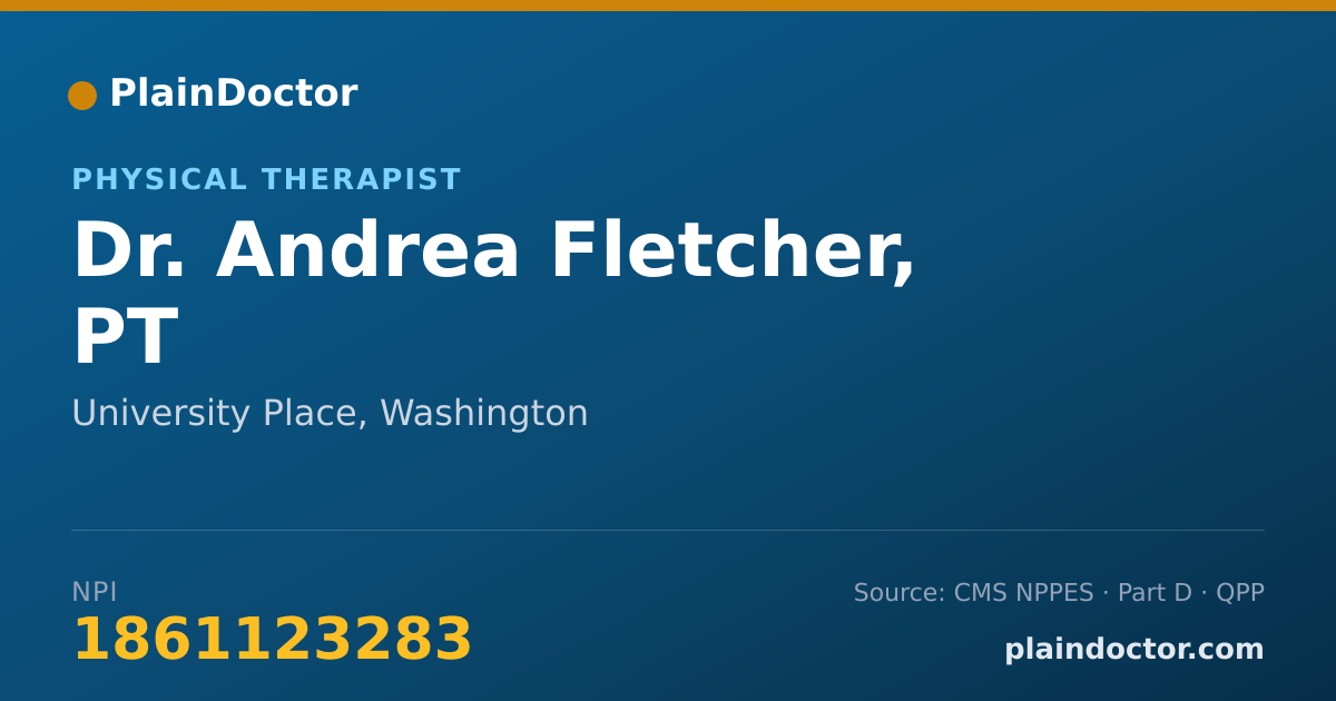 Shareable card for Andrea Fletcher, PT - Physical Therapist, University Place, WA