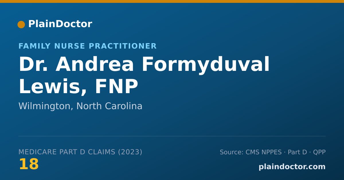Shareable card for Andrea Formyduval Lewis, FNP - Family Nurse Practitioner, Wilmington, NC