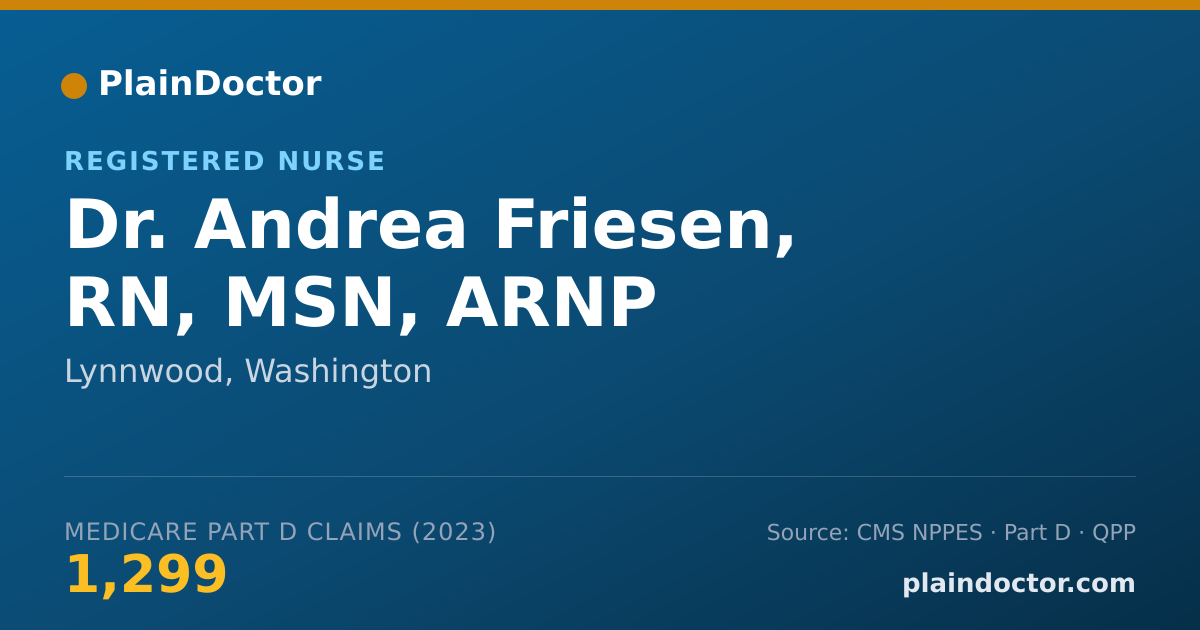 Shareable card for Andrea Friesen, RN, MSN, ARNP - Registered Nurse, Lynnwood, WA