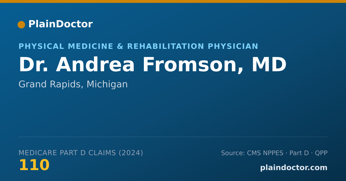 Shareable card for Andrea Fromson, MD - Physical Medicine & Rehabilitation Physician, Grand Rapids, MI