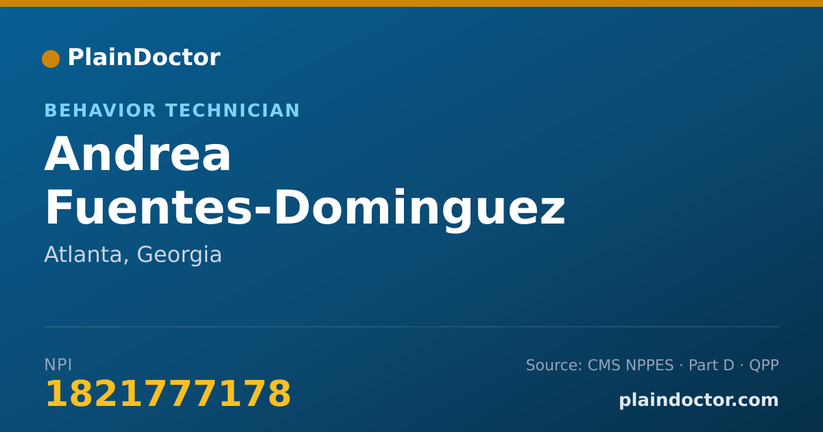 Shareable card for Andrea Fuentes-Dominguez - Behavior Technician, Atlanta, GA