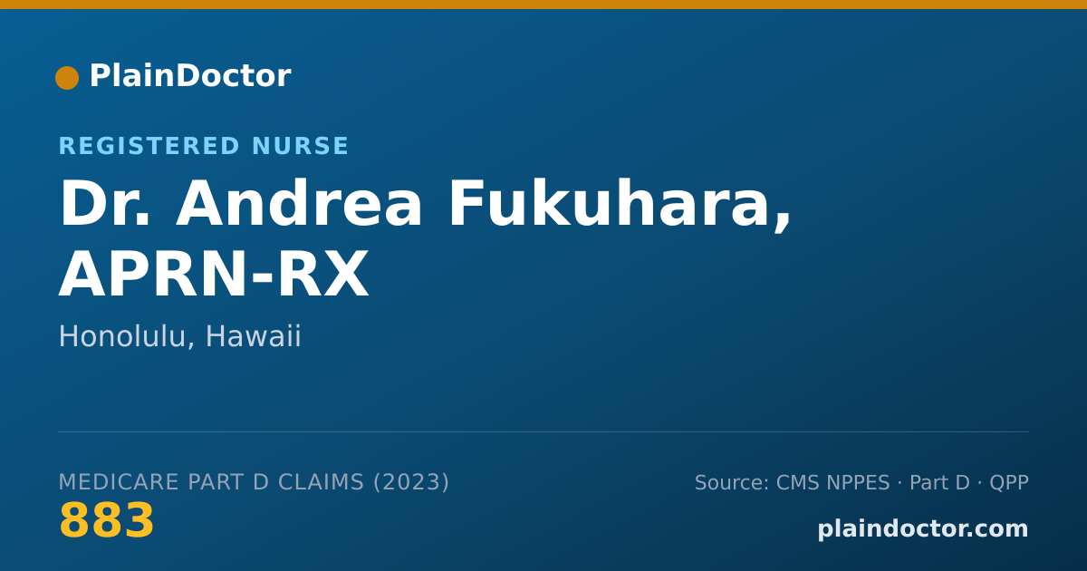 Shareable card for Andrea Fukuhara, APRN-RX - Registered Nurse, Honolulu, HI