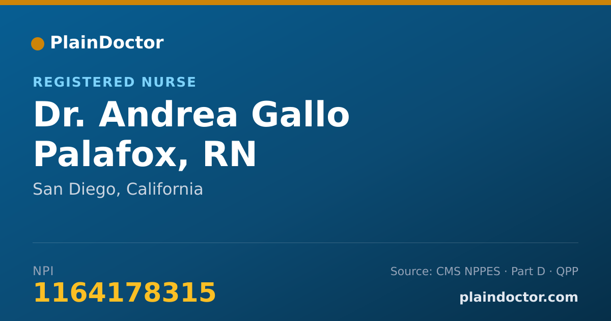 Shareable card for Andrea Gallo Palafox, RN - Registered Nurse, San Diego, CA