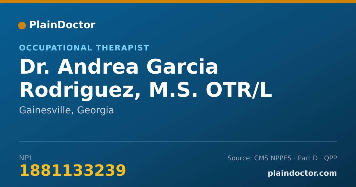 Shareable card for Andrea Garcia Rodriguez, M.S. OTR/L - Occupational Therapist, Gainesville, GA