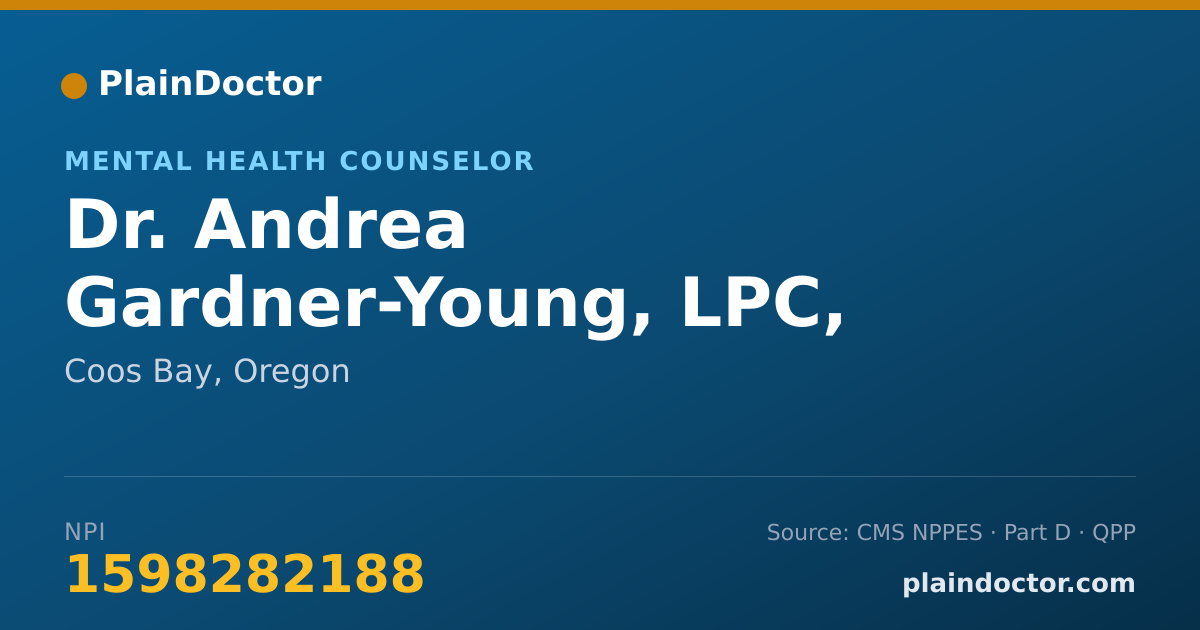 Shareable card for Andrea Gardner-Young, LPC, CMHC - Mental Health Counselor, Coos Bay, OR