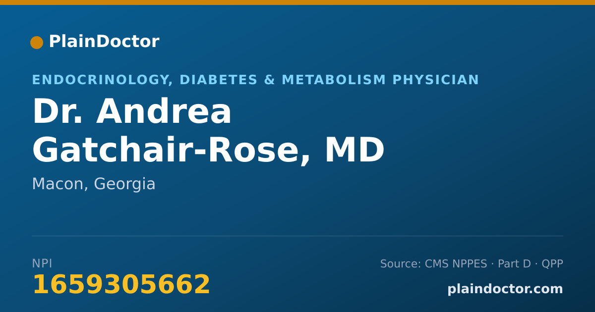 Shareable card for Andrea Gatchair-Rose, MD - Endocrinology, Diabetes & Metabolism Physician, Macon, GA