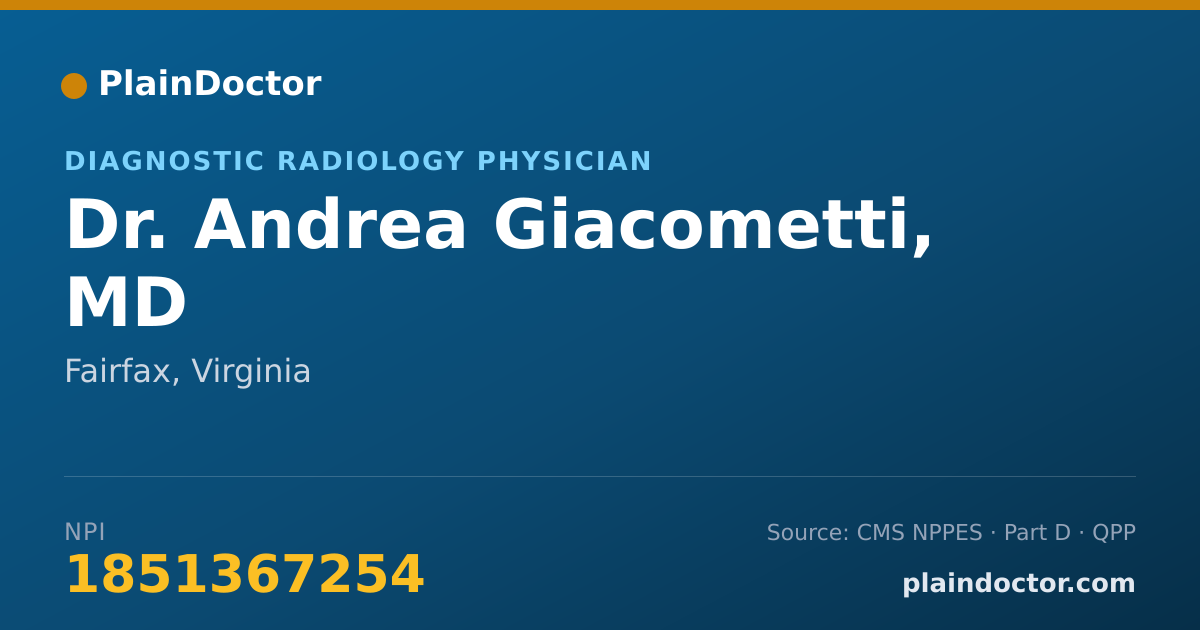 Shareable card for Andrea Giacometti, MD - Diagnostic Radiology Physician, Fairfax, VA