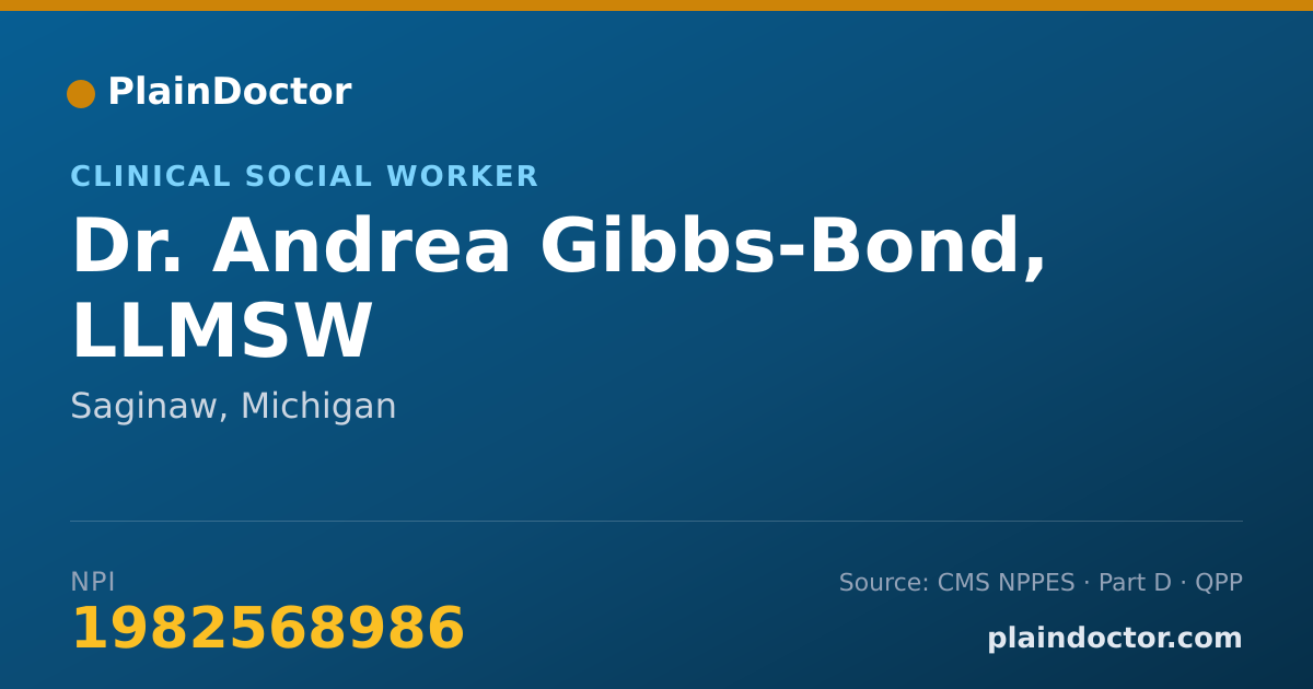 Shareable card for Andrea Gibbs-Bond, LLMSW - Clinical Social Worker, Saginaw, MI