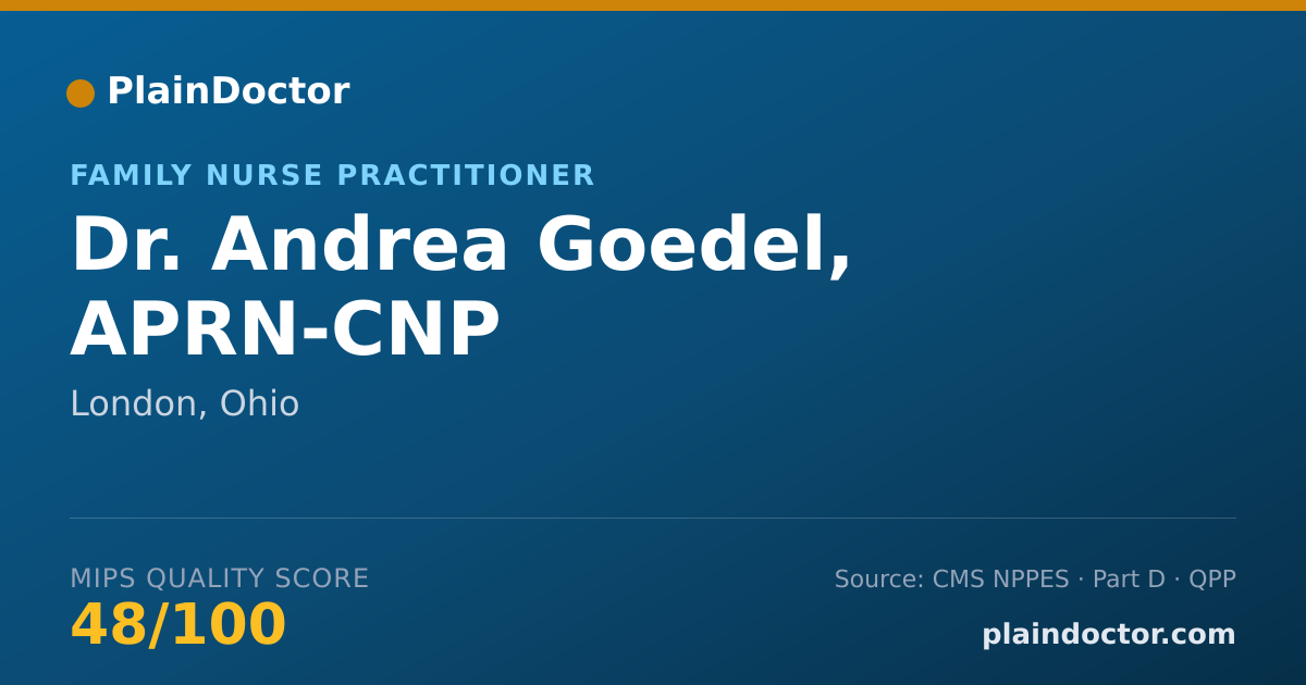 Shareable card for Andrea Goedel, APRN-CNP - Family Nurse Practitioner, London, OH