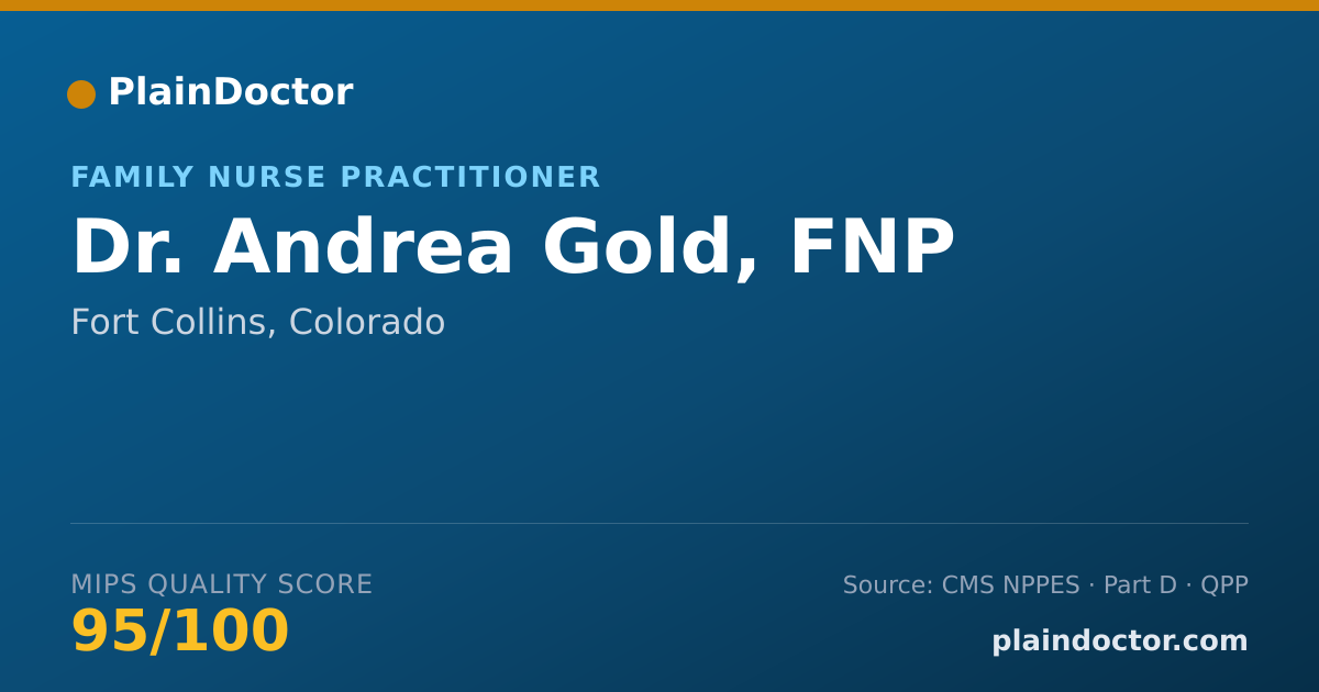 Shareable card for Andrea Gold, FNP - Family Nurse Practitioner, Fort Collins, CO