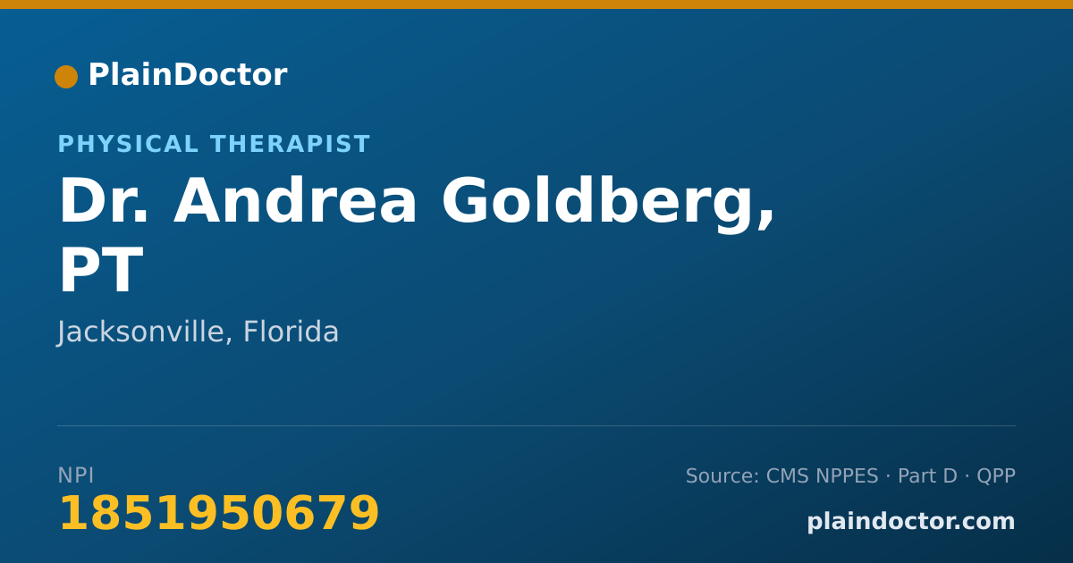 Shareable card for Andrea Goldberg, PT - Physical Therapist, Jacksonville, FL