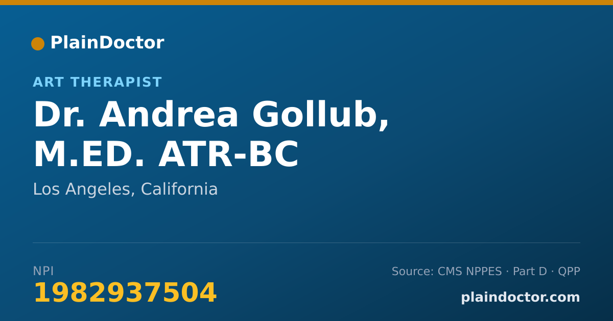 Shareable card for Andrea Gollub, M.ED.  ATR-BC - Art Therapist, Los Angeles, CA