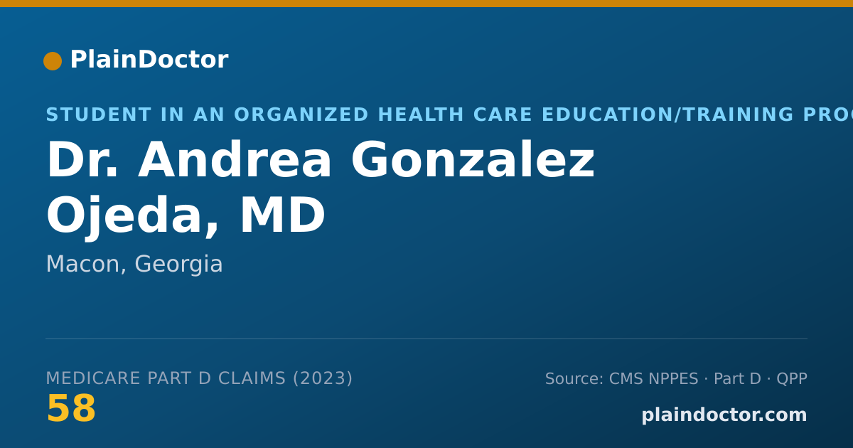 Shareable card for Andrea Gonzalez Ojeda, MD - Student in an Organized Health Care Education/Training Program, Macon, GA