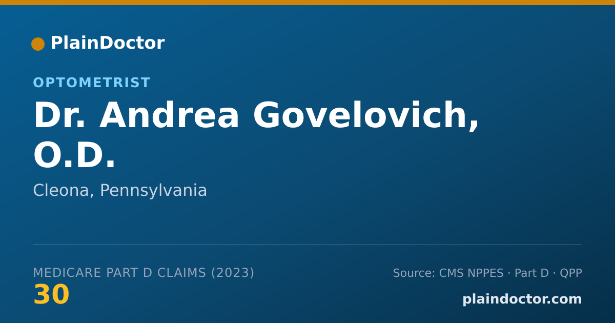 Shareable card for Andrea Govelovich, O.D. - Optometrist, Cleona, PA