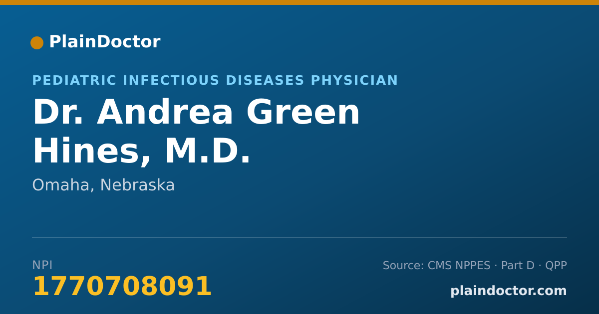 Shareable card for Andrea Green Hines, M.D. - Pediatric Infectious Diseases Physician, Omaha, NE