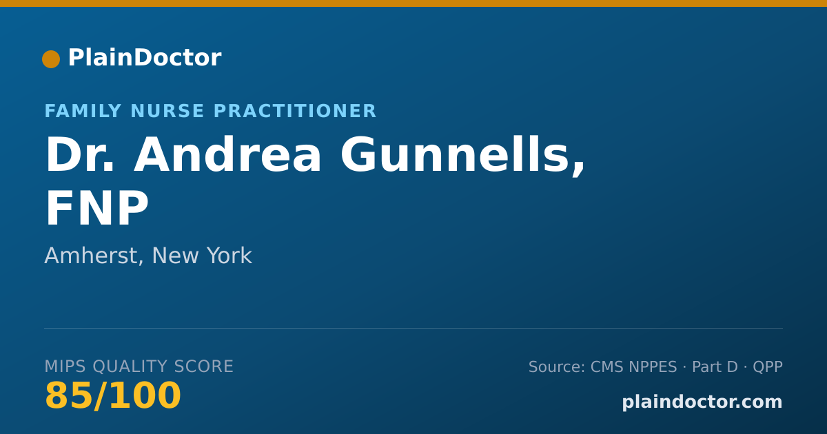 Shareable card for Andrea Gunnells, FNP - Family Nurse Practitioner, Amherst, NY
